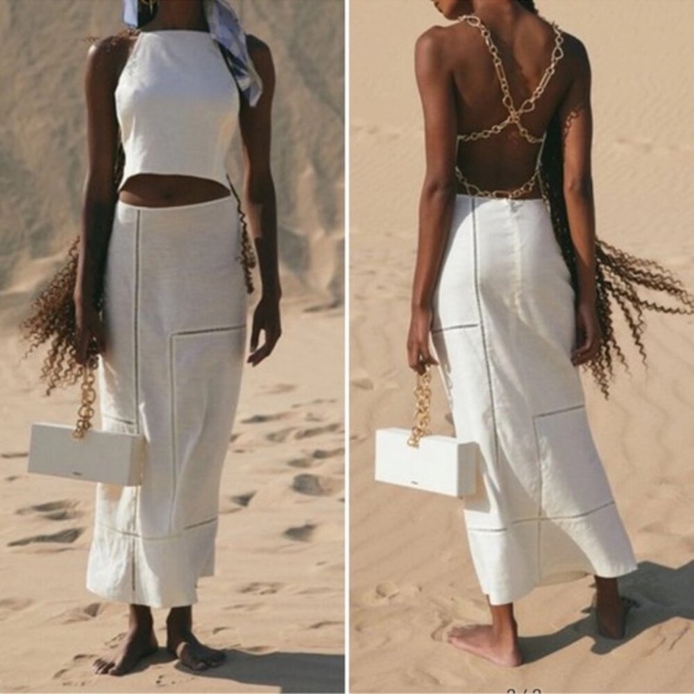 Cult Gaia Candice off white skirt XS